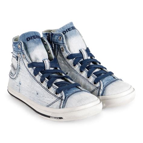 denim high top sneakers.